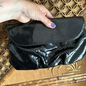 🖤🖤🖤Vintage Surly leather handbag clutch magnet closure excellent condition